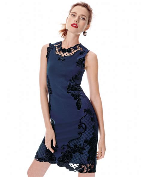 Kobi Halperin Delany Sleeveless Velvet Lace Trimmed Dress Neiman Marcus