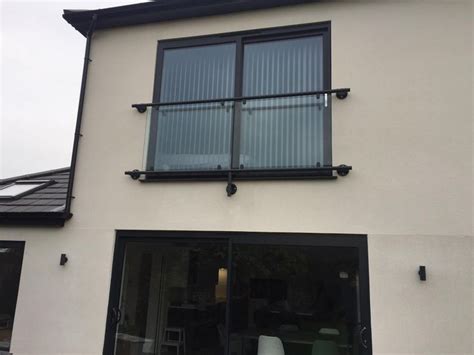Anthracite Grey Powder Coated Framed Glass Juliette Balcony Arquitectura