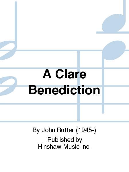 Sheet Music A Clare Benediction Ssa Piano