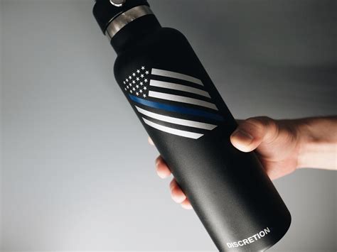 Personalized Thin Blue Line Police Water Bottle Holiday Ts Etsy