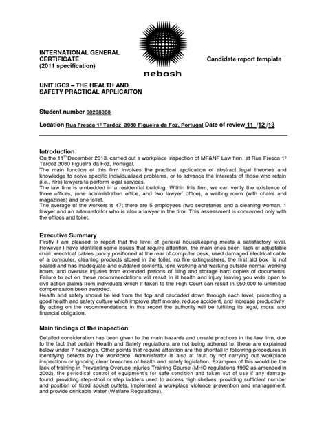 Curricular practical training is not a means of simply gaining employment eligibility or a stepping stone to be able to work for example, if you are applying during the fall semester for cpt with a spring semester start date, you should be registered. NEBOSH IGC3 REPORT | Occupational Safety And Health | Safety