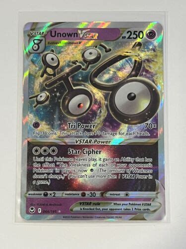 Pokémon Tcg Unown Vstar Silver Tempest 066195 Holo Ultra Rare Ebay