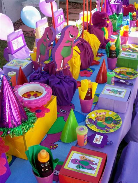 Barney Table Layout Barney Party Barney Birthday Kids Birthday Party