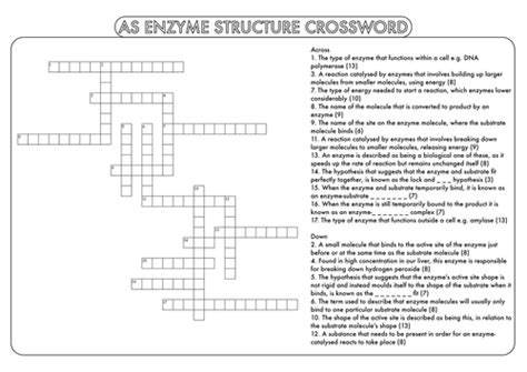 Savvas easybridge plus or easybridge auto? A Level Biology: Crossword Pack on Enzyme Structure and Activity | Teaching Resources