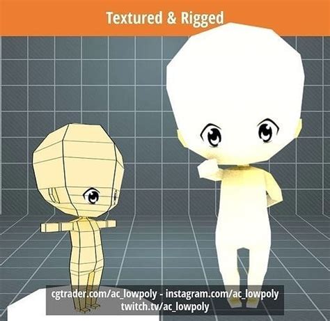 3d Model Low Poly Chibi Rigged Textured Character Vr Ar Low Poly