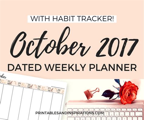 October 2017 Dated Weekly Planner Printables And Inspirations