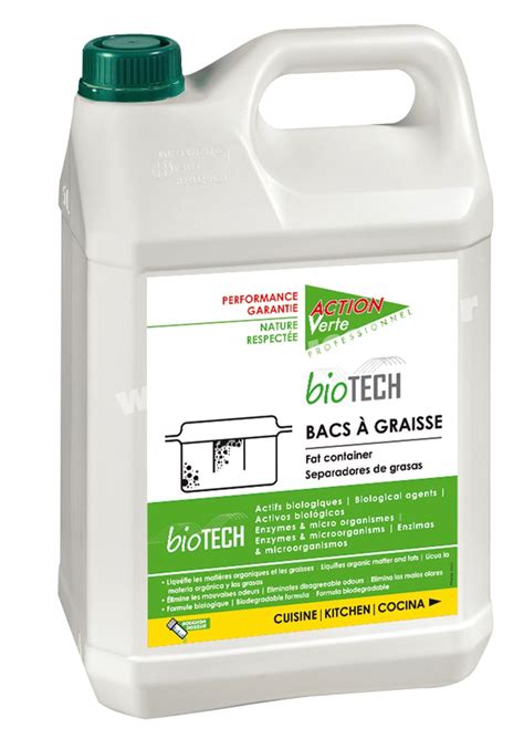 Nettoyant Bac à Graisse Biotech Action Verte Proven 5l Ecolabel