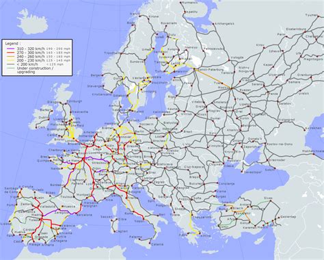 High Speed Railroad Map Of Europe Map Europe Map Apatity