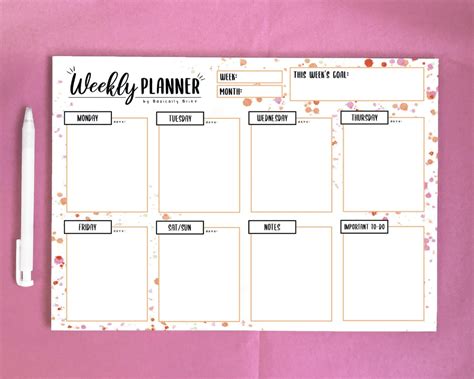 A4 Weekly Desk Planner Notepad Daily Motivational Organizer Goal
