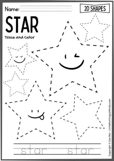 8 Helpful Star Worksheets For Preschool Education Outside