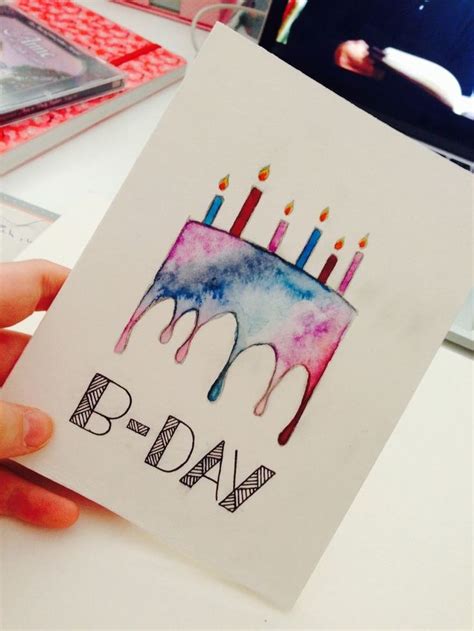 Pin By Janvi Sharma On Art Ideas Watercolor Birthday Cards Cool