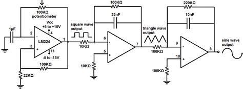 How To Build A Simple Function Generator Circuit With An Lm324 Op Amp Chip