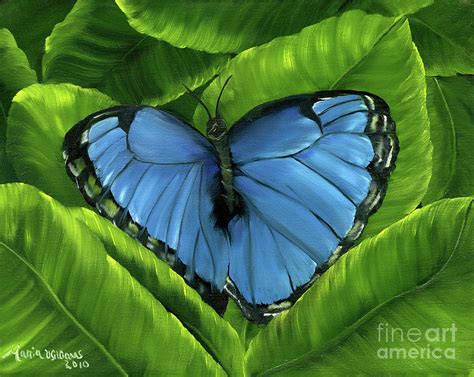 Blue Night Butterfly Painting By Maria Williams