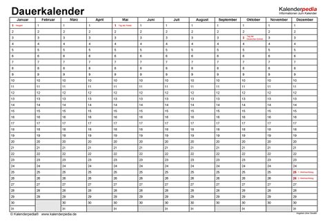 Kalender 2021 mit kalenderwochen + feiertagen: Dauerkalender / immerwährender Kalender für PDF zum Ausdrucken