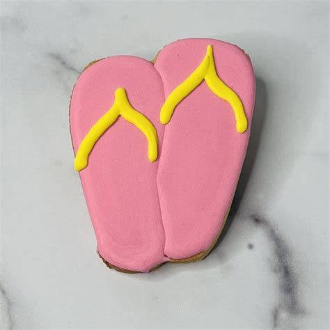 Flip Flop Sugar Cookie In 2022 Cookies Pink Sandals Sugar Cookies