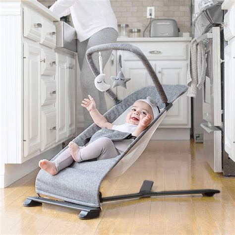 Baby Delight Go With Me Alpine Deluxe Portable Bouncer Charcoal Tweed