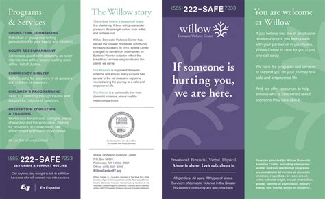 Agency Posters And Materials Willow Domestic Violence Center Of