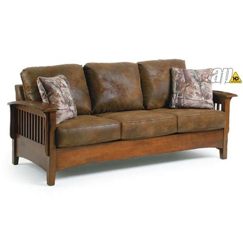 Mission style sofa by cookie514 (). Westney Mission Style Sofa. Leather looking microfiber ...