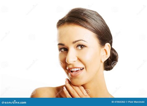 Beautiful Nude Woman Holding Hands On Chin Stock Photo Image Of Chin