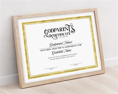 Godparent Certificate Template Free Printable Templates