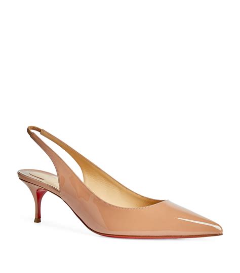 Womens Christian Louboutin Nude Kate Sling Patent Leather Pumps Harrods CountryCode