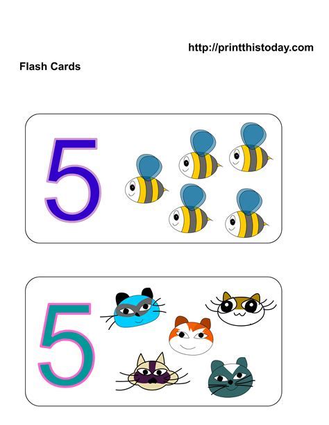 Number 5 Worksheet Flashcards Flashcards For Kids Preschool Number 4308