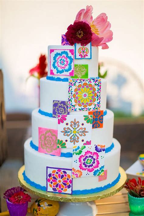 42 Exciting And Colourful Mexican Wedding Cake Ideas Fiesta Cake Cake