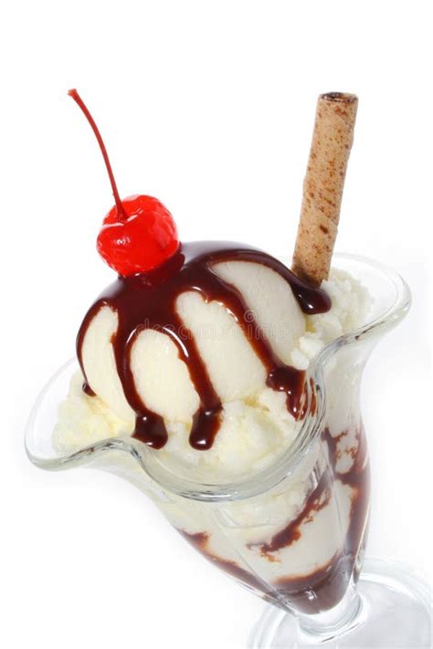 Vanilla And Chocolate Ice Cream Sundae Stock Photo Image Of Creme