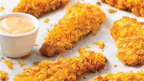 Crunchy Chicken Fingers With Sriracha Dipping Sauce Canadian Food Focus