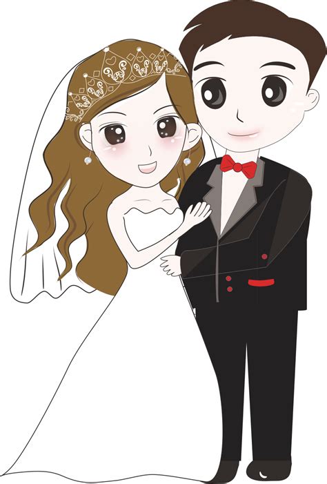 Download Bridegroom Wedding Cartoon Wedding Couple Cartoon Png