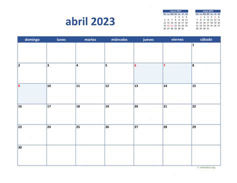 Calendario Abril 2023 De México