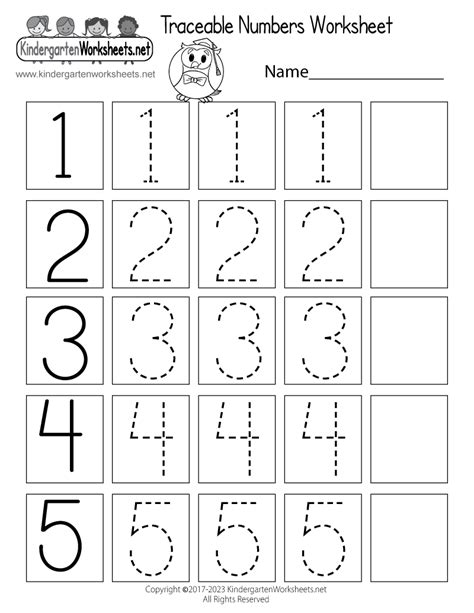 Printable Number Practice For Kindergarten