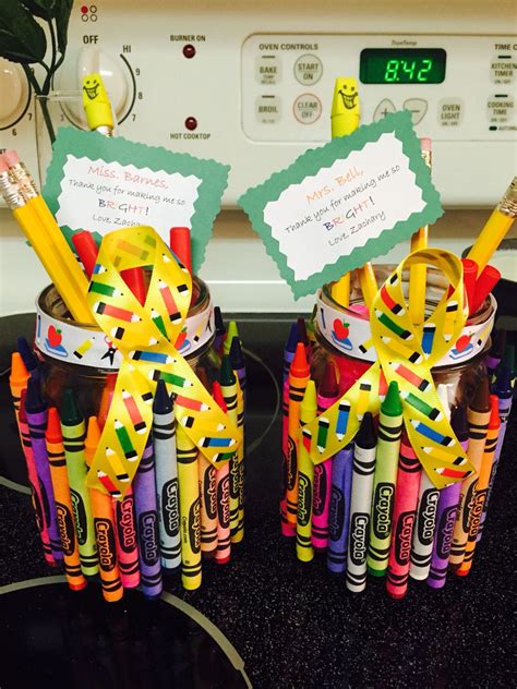 Mason Jar With Crayons For Teacher Appreciation Week Teacher T