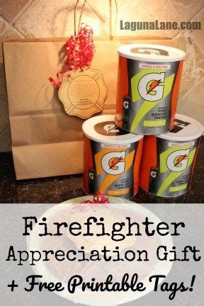 This fireman gift is great for the retired firefighter. Firefighter Appreciation Gift + Free Printable Tags ...