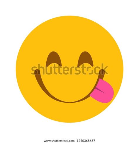 Slurping Tongue Out Emoji Vector Stock Vector Royalty Free 1250368687