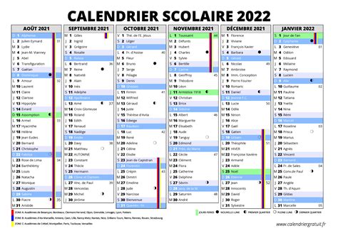 Réalisable écran Élevé Calendrier Scolaire 2022 à Imprimer Remorquage
