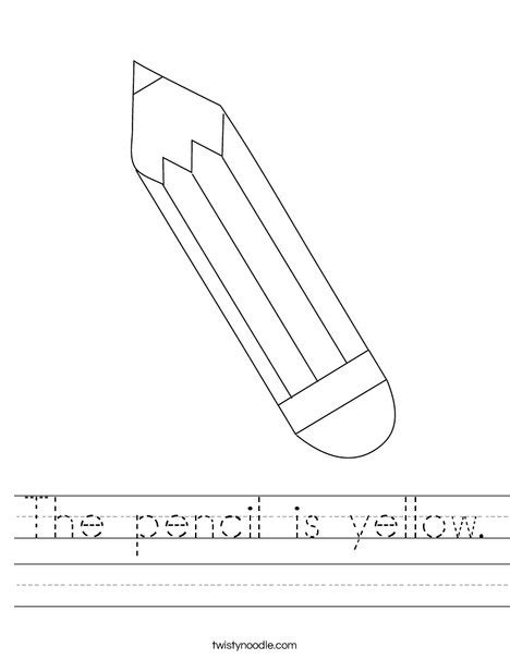 The Pencil Is Yellow Worksheet Twisty Noodle
