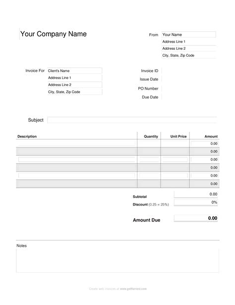 Blank Invoice Template Pdf Edit Fill Sign Online Free Blank Invoice