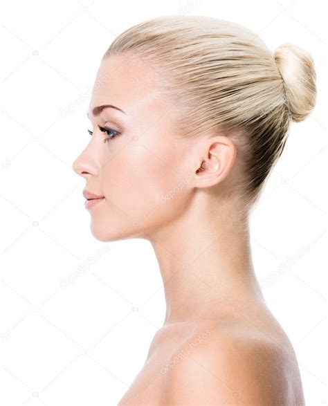 Profile Portrait Of Young Blond Woman — Stock Photo