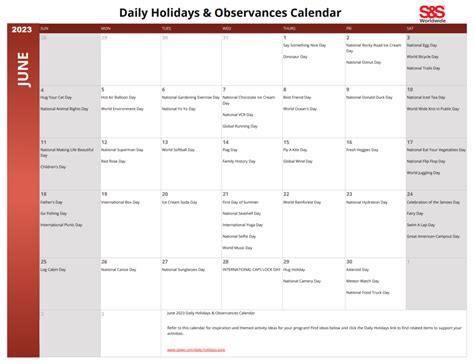 August Daily Holidays And Observances Printable Calendar Sands Blog