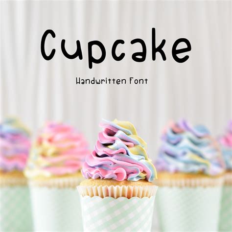 Cupcake Font Handwritten Font Etsy