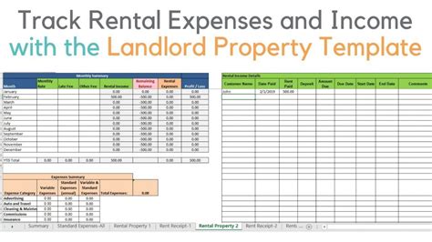 Free Landlord Template Demo Track Rental Property In Excel Rental