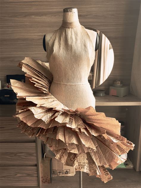 custom paper dress for photography wearable art piece paper ballet dress stage performance
