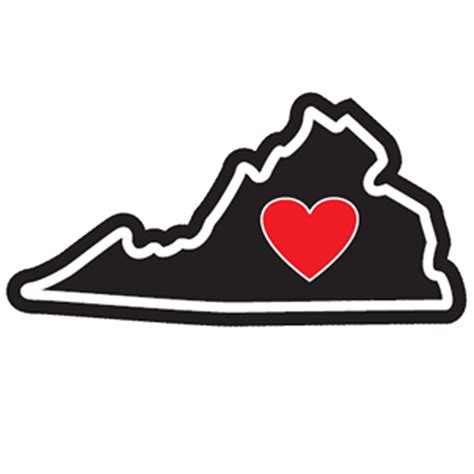 Heart In Virginia Va Stickerall Weather High Quality Vinyl Sticker
