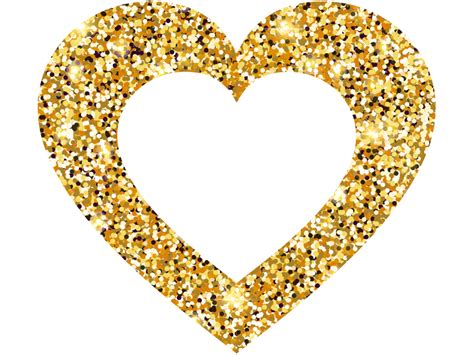 Golden Heart Png Transparent Design