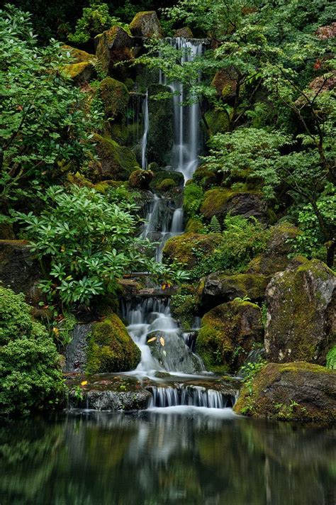 Japanese Garden Beautiful Waterfalls Scenic Waterfall Waterfalls