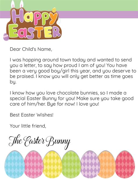 Free Printable And Editable Easter Bunny Letter And Note 2a2