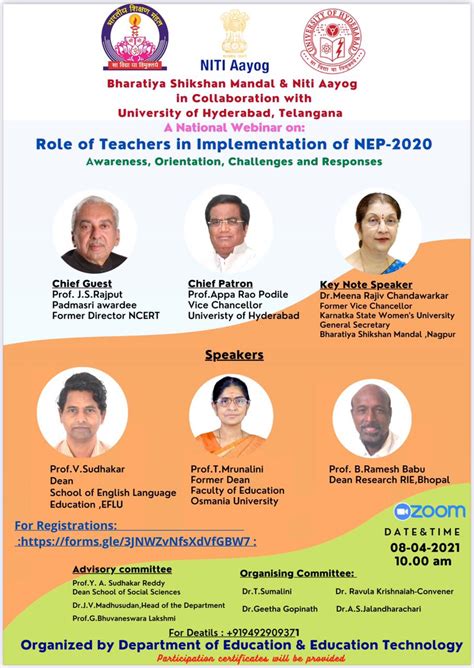 National Webinar On “role Of Teachers In Implementation Of Nep 2020