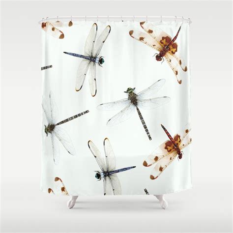 Dragonfly Pattern Shower Curtain By Okti Society6