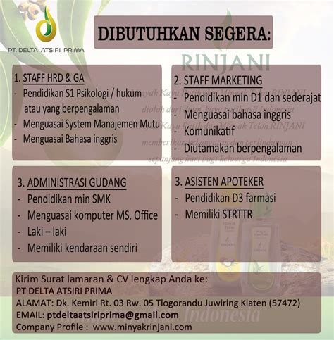 Lowongan kerja admin offical store & supervisor retensi. Lowongan Kerja Pt Ums - Lowongan Portal Alumni Teknik ...